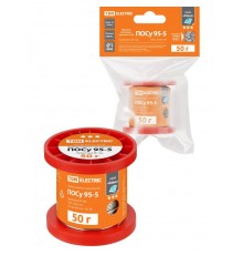 Припой ПОСу 95-5, проволока, ГОСТ 21931-76, 1 мм, 50 г, катушка, инд. упак., "Алмаз"  SQ1025-1815  TDM