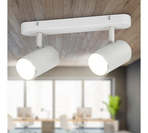 Светильник настенно-потолочный спот OL35-2 WH MR16 GU10 IP20 белый хром  Б0056365  ЭРА