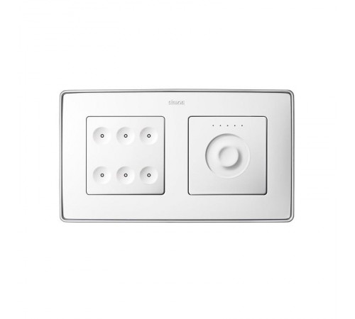 Simon 82 Комплект 6-кл сенсорн.выкл.+ сенс.регулятор, без маркиров., KNX, белый  8400671-030  Simon
