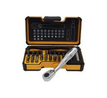 Набор бит SL/PH/PZ/Tx/HEX/TxTR/BH/MS с мини трещоткой в кейсе, 33 шт  05773306  Felo
