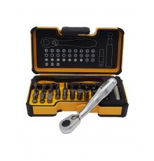 Набор бит SL/PH/PZ/Tx/HEX/TxTR/BH/MS с мини трещоткой в кейсе, 33 шт  05773306  Felo