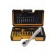 Набор бит SL/PH/PZ/Tx/HEX/TxTR/BH/MS с мини трещоткой в кейсе, 33 шт  05773306  Felo