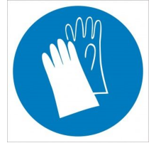 Знак M 06 "Работать в защитных перчатках" ф200 мм, пластик ГОСТ Р 12.4.026-2001  pn-m-06  EKF