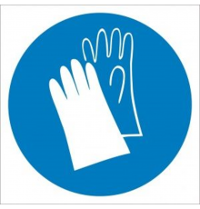 Знак M 06 "Работать в защитных перчатках" ф200 мм, пластик ГОСТ Р 12.4.026-2001  pn-m-06  EKF