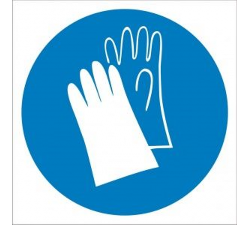 Знак M 06 "Работать в защитных перчатках" ф200 мм, пластик ГОСТ Р 12.4.026-2001  pn-m-06  EKF