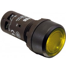 Кнопка с подсветкой CP1-11Y-10 желтая 24В AC/DC с плоской клавишей без фиксации 1НО  1SFA619100R1113  ABB