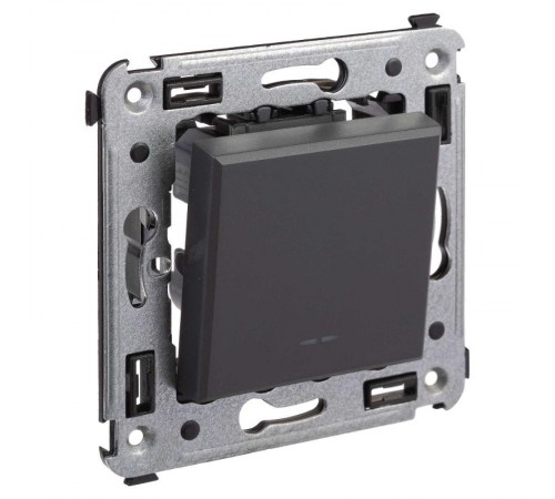 Выключатель одноклавишный в стену, "Avanti", "Черный матовый"  4412103  DKC