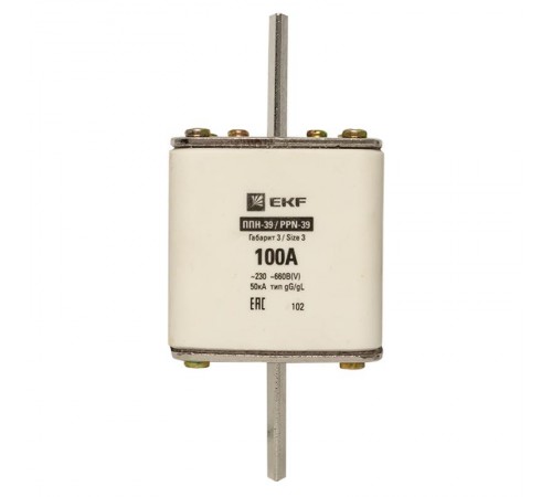 Плавкая вставка ППН-39 630/100А габарит 3  fus-39/630/100  EKF