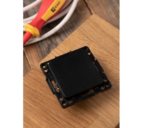 Стокгольм Механизм Выключателя 1-кл. проходного 10А в/к черный EKF PROxima  EZV10-025-20  EKF