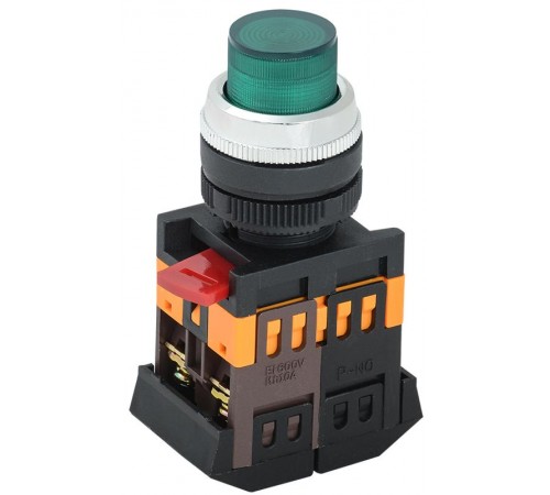 Кнопка ABLFP-22 зеленый d22мм неон/240В 1з+1р   BBT20-ABLFP-K06  GENERICA