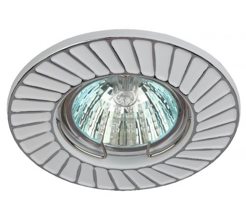 Светильник встраиваемый ST6 CH/WH штампованный MR16,12V/220V, 50W белый/хром  Б0036488  ЭРА