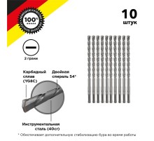 Бур по бетону 8x160 мм SDS PLUS (10 шт/уп)  KR-91-0012-4  Kranz