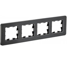 BRITE Рамка 4-ая РУ-4-1-Бр металл черный RE AL  BR-M42-M-21-K02  IEK