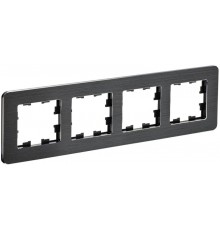 BRITE Рамка 4-ая РУ-4-1-Бр металл черный RE AL  BR-M42-M-21-K02  IEK