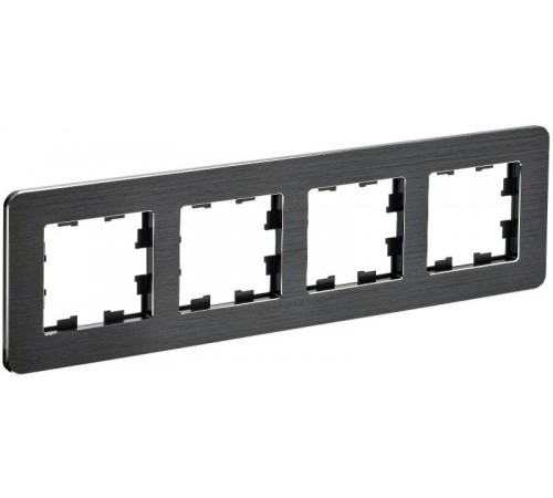 BRITE Рамка 4-ая РУ-4-1-Бр металл черный RE AL  BR-M42-M-21-K02  IEK