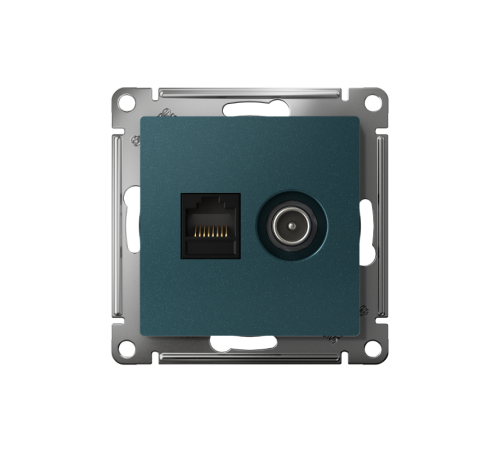 AtlasDesign Изумруд Розетка 2-ая комп+TV, RJ45+TV, кат.5E, механизм  ATN000889  SE