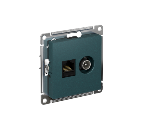 AtlasDesign Изумруд Розетка 2-ая комп+TV, RJ45+TV, кат.5E, механизм  ATN000889  SE