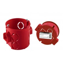 Коробка установочная СП D68х62мм, углубленная, саморезы, стык. уз, красная, IP20, инд. штрихкод  SQ1402-1906  TDM