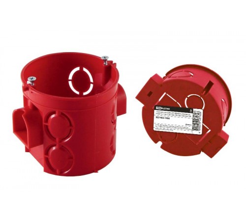 Коробка установочная СП D68х62мм, углубленная, саморезы, стык. уз, красная, IP20, инд. штрихкод  SQ1402-1906  TDM