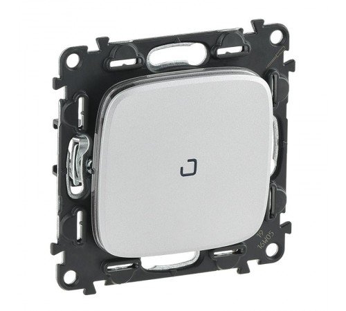 Valena ALLURE DIY Алюминий Переключатель 1-клавишный с подсветкой 10А 250В  752926  Legrand