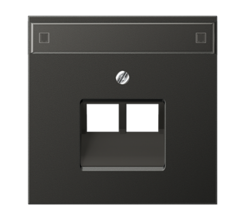 Крышка для сдвоенной телефонной и компютерной розетки  UAE с полем для надписи; антрацит  AL2969-2NAUAAN  Jung