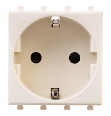 Розетка "Ванильная дымка", 2P+E, с з/ш, "Avanti", 2 мод.  4405002  DKC