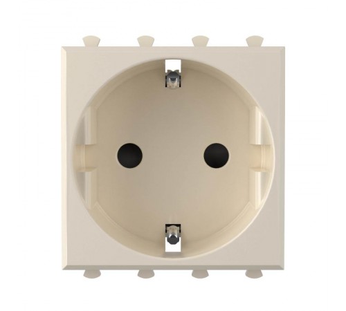 Розетка "Ванильная дымка", 2P+E, с з/ш, "Avanti", 2 мод.  4405002  DKC