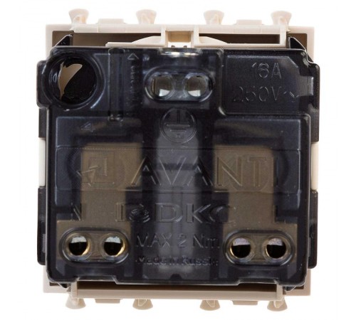 Розетка "Ванильная дымка", 2P+E, с з/ш, "Avanti", 2 мод.  4405002  DKC