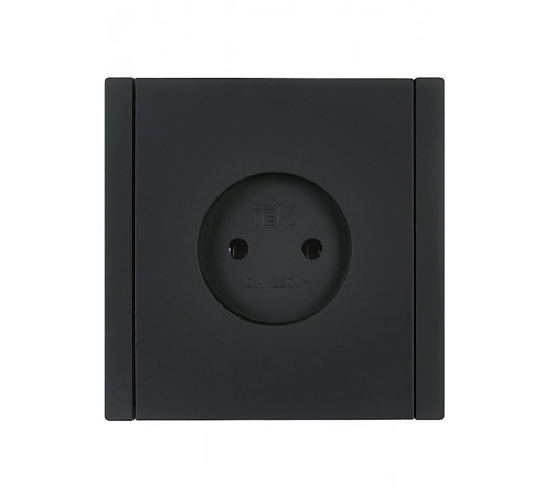 FORTE&PIANO Розетка без заземления, без шторок в/к 10А FP118 черный  FP-R10-10-K02  IEK