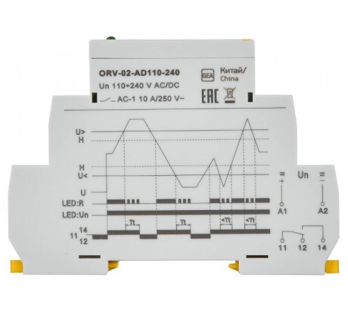 Реле повыш.напряжения ORV. 1ф 110-240 В AC/DC  ORV-02-AD110-240  IEK