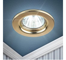 Светильник точечный встраиваемый под лампу ST1 50Вт MR16 золото штампованный  C0043798  ЭРА