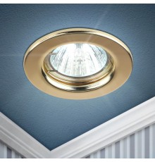 Светильник точечный встраиваемый под лампу ST1 50Вт MR16 золото штампованный  C0043798  ЭРА