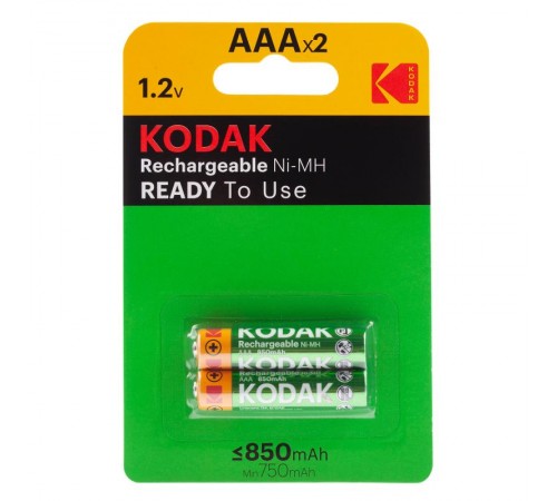 Аккумуляторы NiMH (никель-металлгидридные)  HR03-2BL 850mАh [K3AHRP-2/850mАh] (20/240/20160)  Б0009360  Kodak