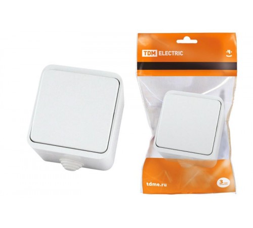 Выключатель 1-кл. ОУ IP44 10А белый "Орель"  SQ1802-0001  TDM