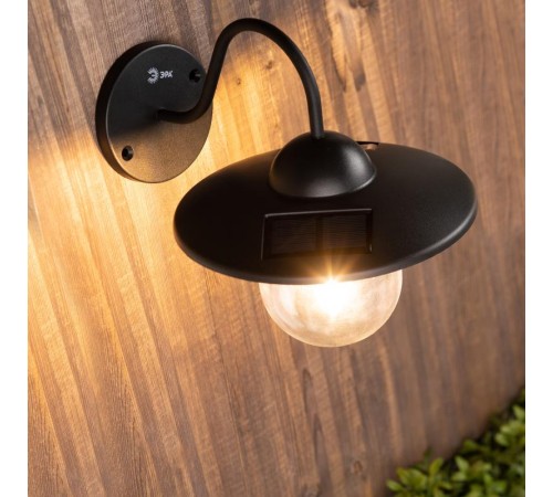 Светильник уличный ERASF22-38 на солнечных батареях настенный Ретро 1 LED  Б0053388  ЭРА