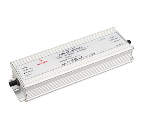 Блок питания ARPV-LG24250-PFC-A (24V, 10.4A, 250W) (Arlight, IP67 Металл, 5 лет)  030020  Arlight