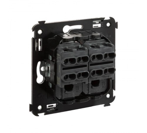 Инвертор (промежуточный переключатель) двухклавишный в стену, "Avanti", "Черный матовый"  4412124  DKC