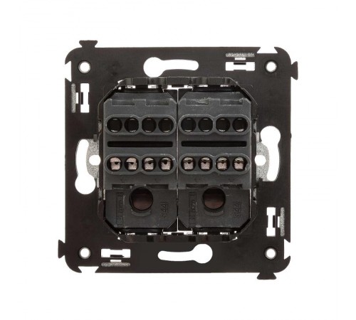 Инвертор (промежуточный переключатель) двухклавишный в стену, "Avanti", "Черный матовый"  4412124  DKC