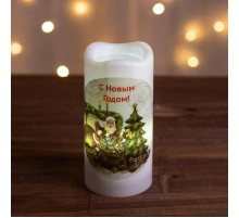 Светодиодный проектор  EGNDS -SK светильник новогодний Свеча Санта теплый свет LED 3*ААА 15 см  Б0060551  ЭРА