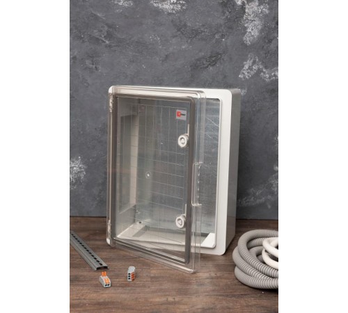 Щит пластиковый с монтажной платой прозрачная дверь (ВхШхГ) 400х300х170мм IP65 PROxima  PBT65MP003  EKF