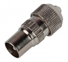 Разъем   R-TV03 штекер TV без пайки металл тип "Орех"  Б0048304  ЭРА