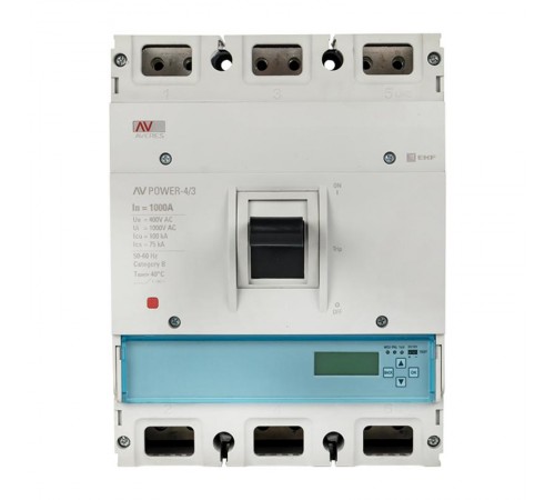 Выключатель автоматический AV POWER-4/3 1000А 100kA ETU6.0 AVERES  mccb-43-1000H-6.0-av  EKF