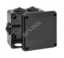 Коробка распределительная для о/п 100х100х50мм 6вводов IP54 (черная) УХЛ1  67050Ч  Рувинил