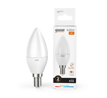 Лампа светодиодная LED 8Вт E14 220В 2700К Elementary свеча  33118  Gauss