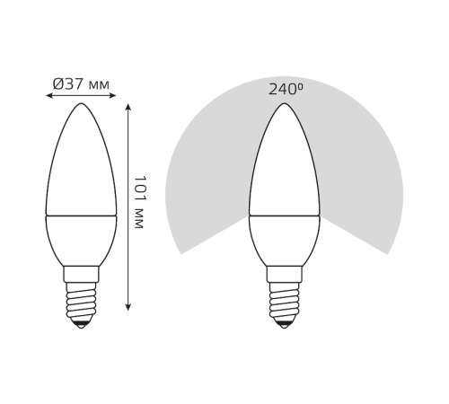 Лампа светодиодная Elementary Свеча 10W 750lm 6500K Е14 LED 1/10/100  33130  Gauss