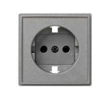 Simon 27 Накладка на розетку с/з (механизм S27), IP44, IK07, Scudo, серый  2705041-063  Simon