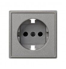Simon 27 Накладка на розетку с/з (механизм S27), IP44, IK07, Scudo, серый  2705041-063  Simon