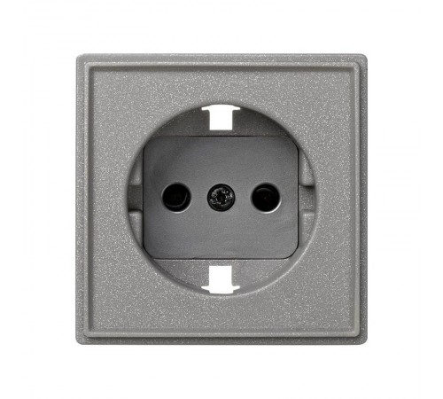 Simon 27 Накладка на розетку с/з (механизм S27), IP44, IK07, Scudo, серый  2705041-063  Simon
