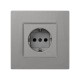 Simon 27 Накладка на розетку с/з (механизм S27), IP44, IK07, Scudo, серый  2705041-063  Simon