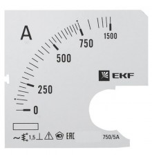 Шкала сменная для A961 750/5А-1,5 PROxima  s-a961-750  EKF